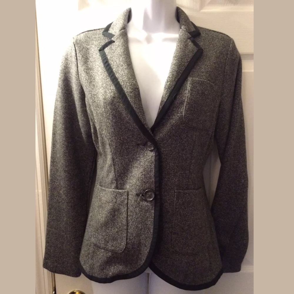 New Lands' End Herringbone Jacket Boyfriend Blazer Gem